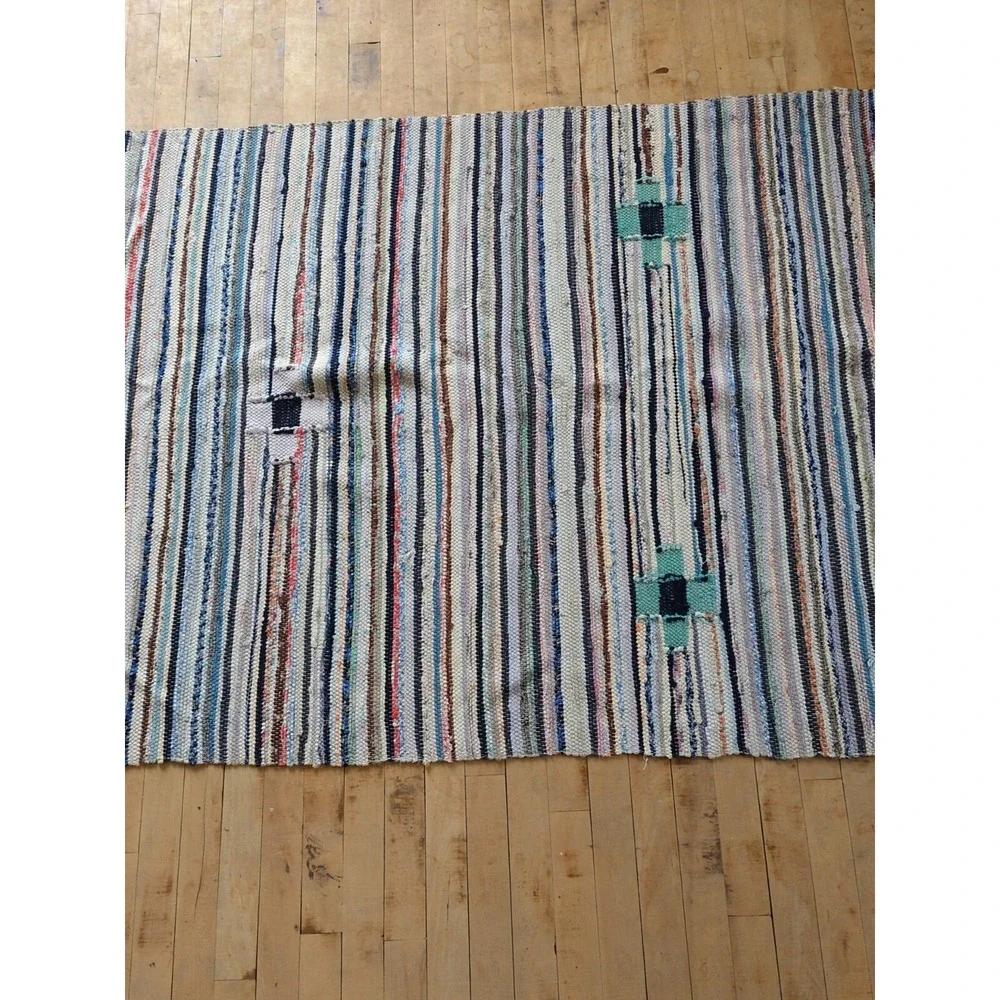 Antique Imported Swedish HandMade Rag Rug Runner (42 x 115 inches ) LARGE!!‎